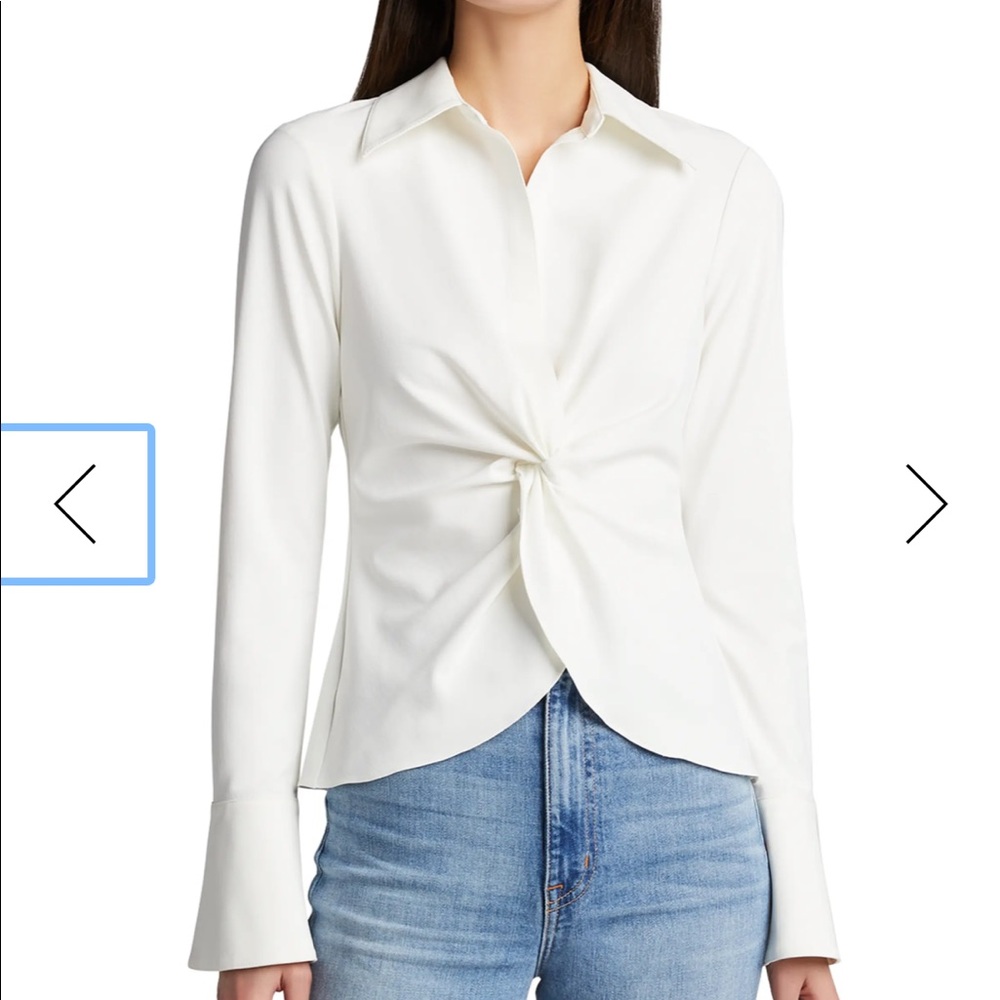Cinq a sept ivory blouse size large